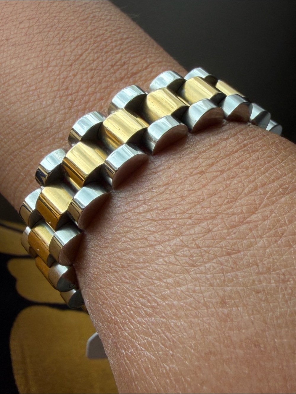 ELECTRIC PICKS | Bennett Metal 14K Gold & Sterling Silver Plated Linked Bracelet